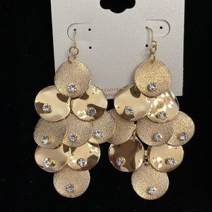 Gold dangle Rhinestone earrings